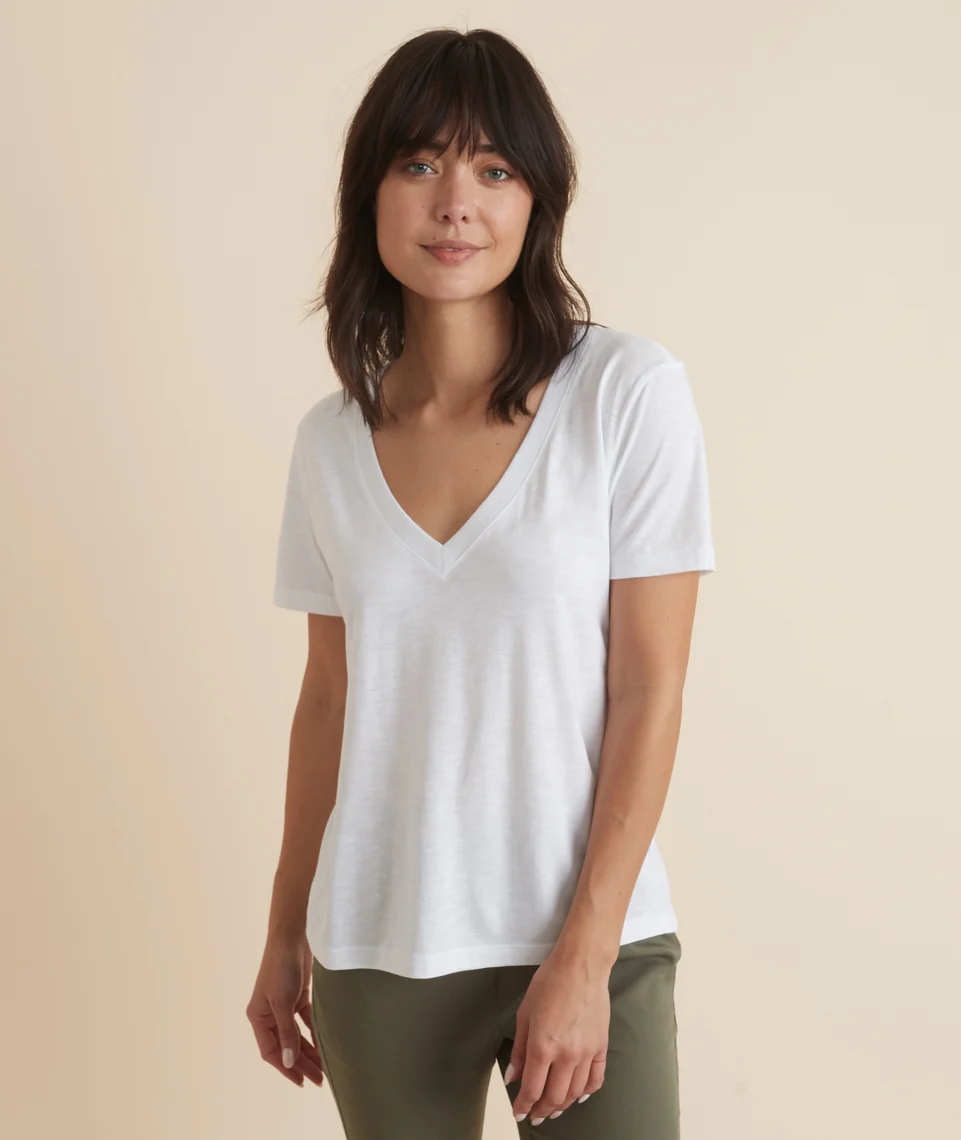 Boyfriend V-Neck in White