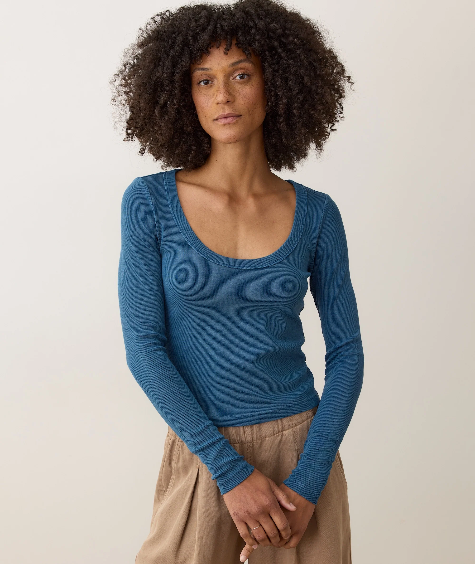 Lexi Rib Sun-In Long Sleeve Scoop Tee