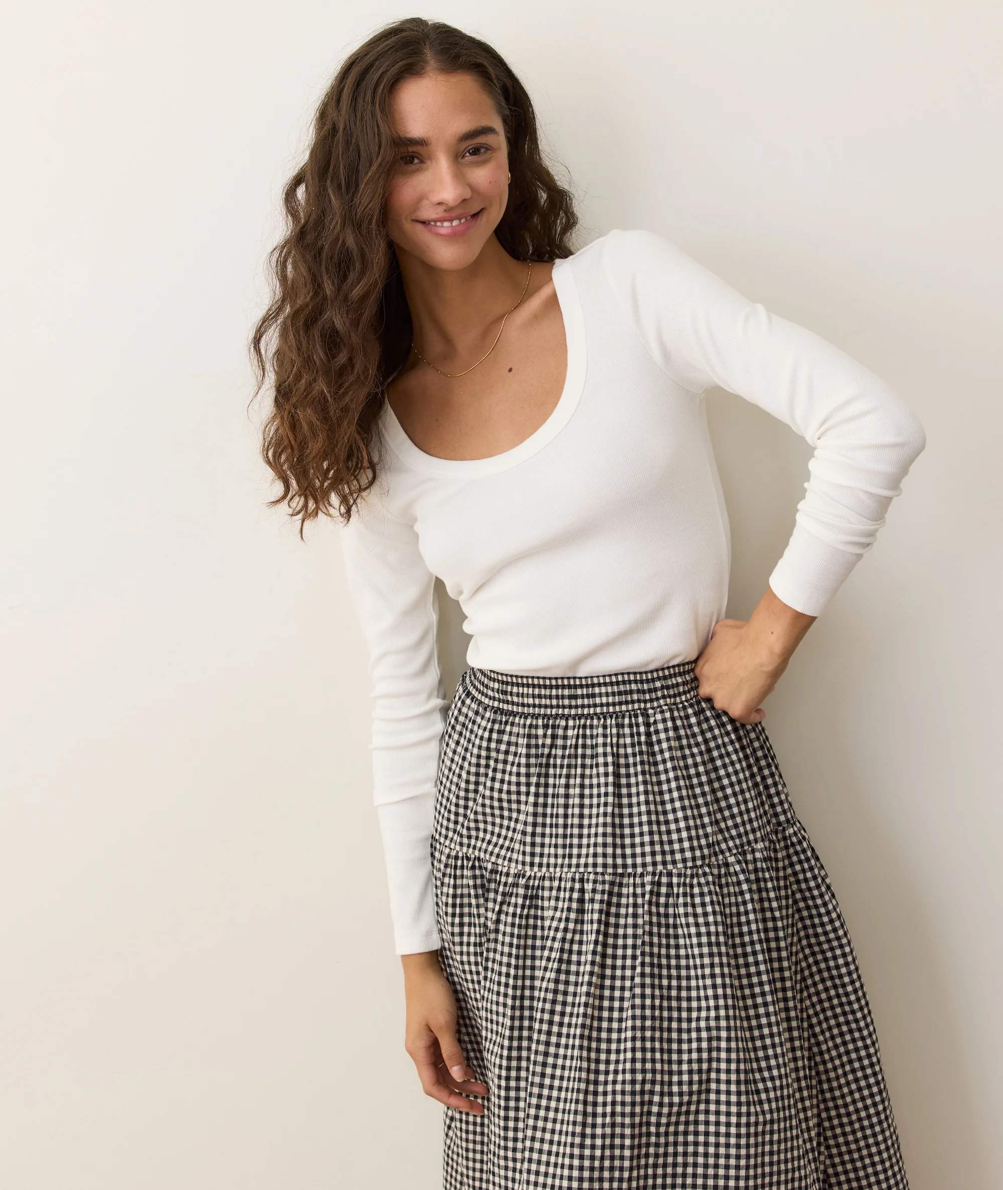 Lexi Rib Sun-In Long Sleeve Scoop Tee