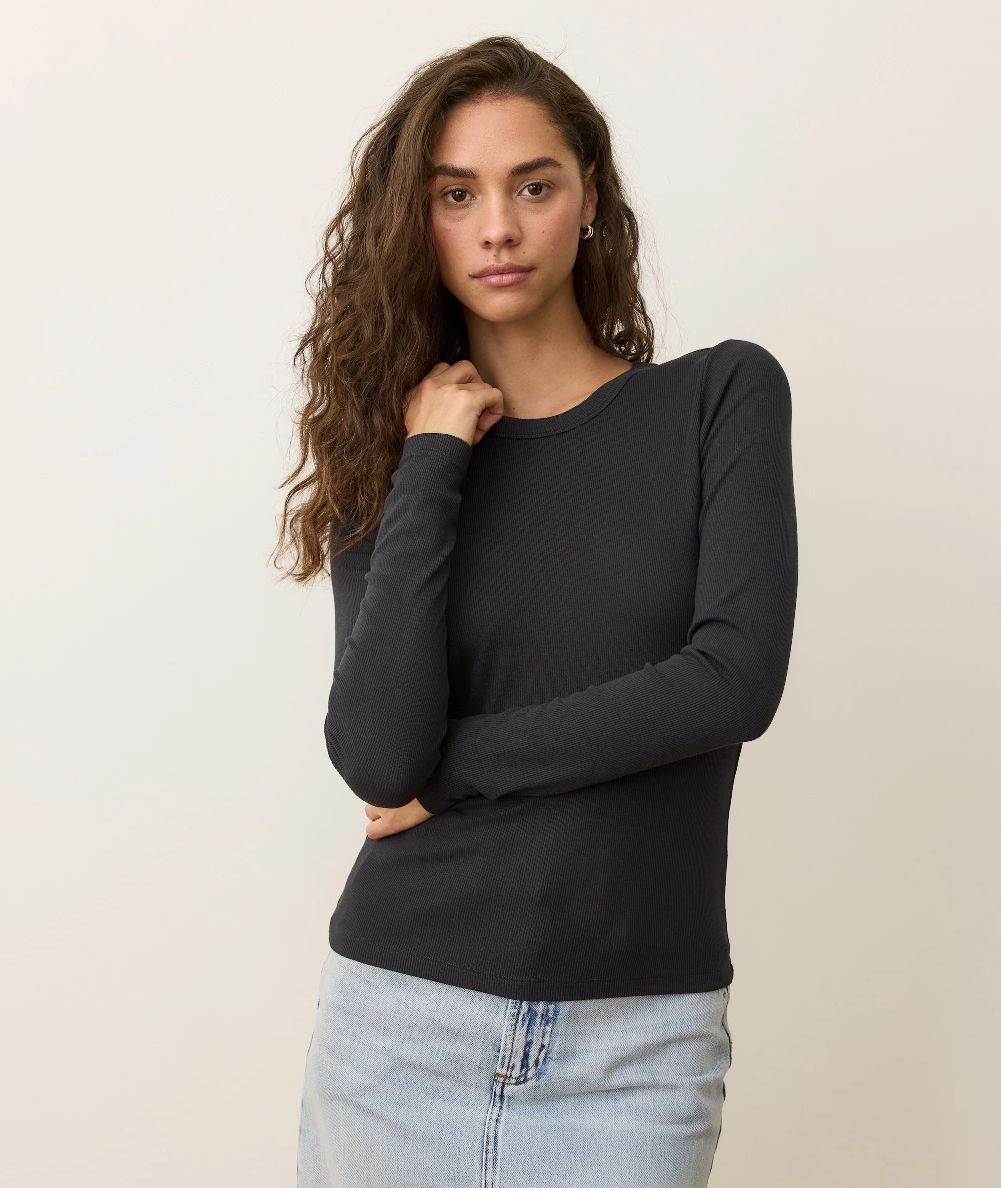 Lexi Rib Sun-In Long Sleeve Crew Tee - Image 2
