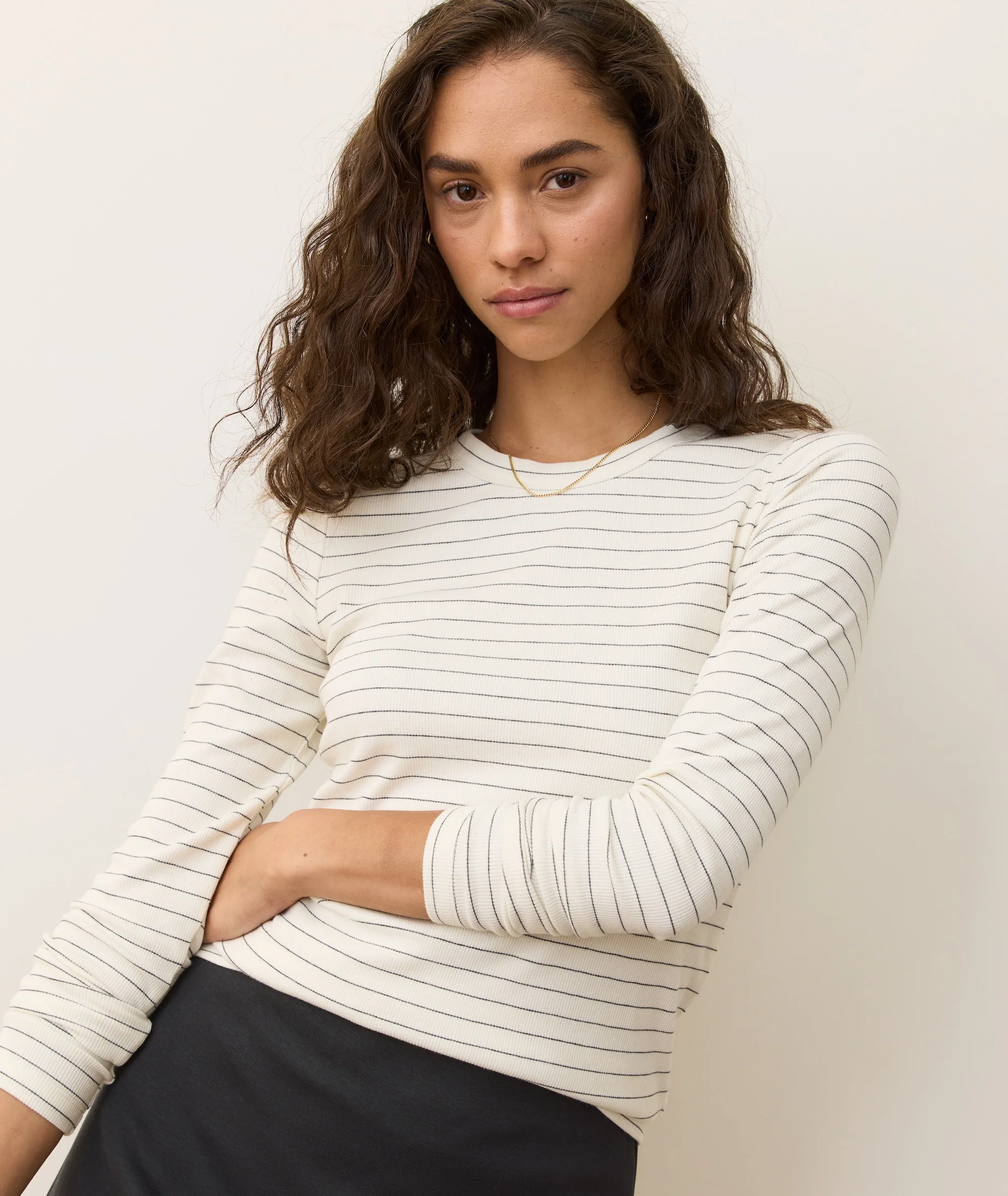 Lexi Rib Sun-In Long Sleeve Crew Tee - Image 2