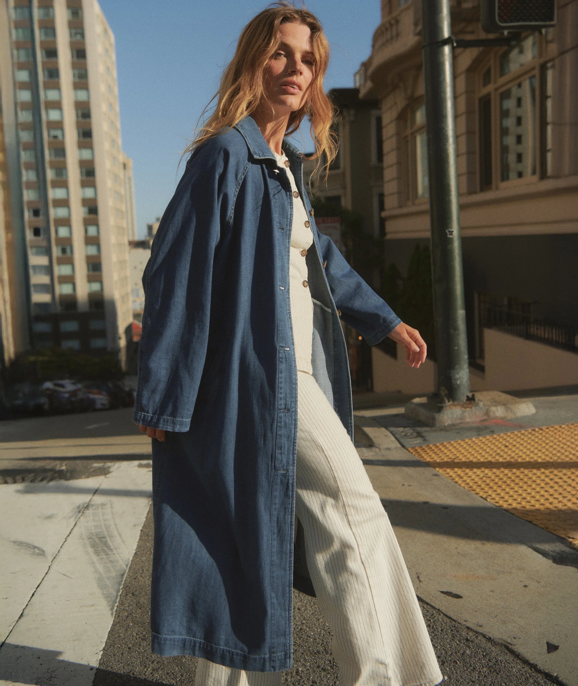 Hayes Denim Trench Coat - Image 3