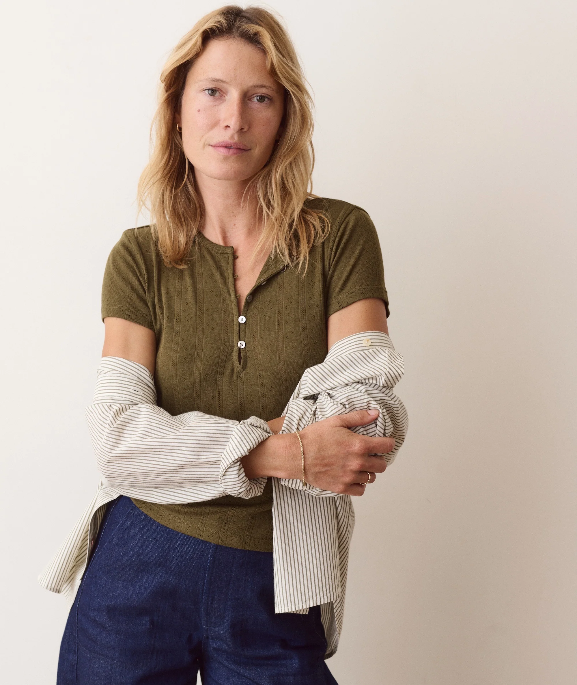 Lexi Pointelle Short Sleeve Henley