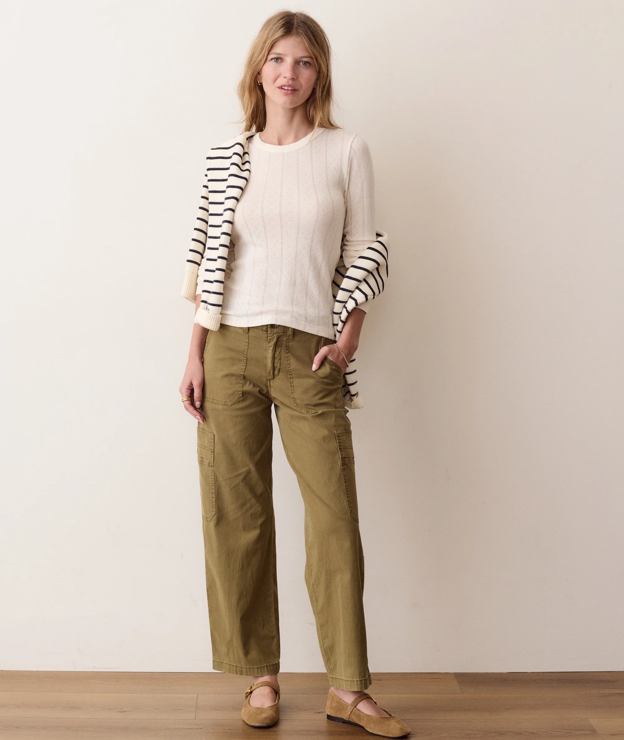 Lexi Pointelle Long Sleeve Crew Tee - Image 3