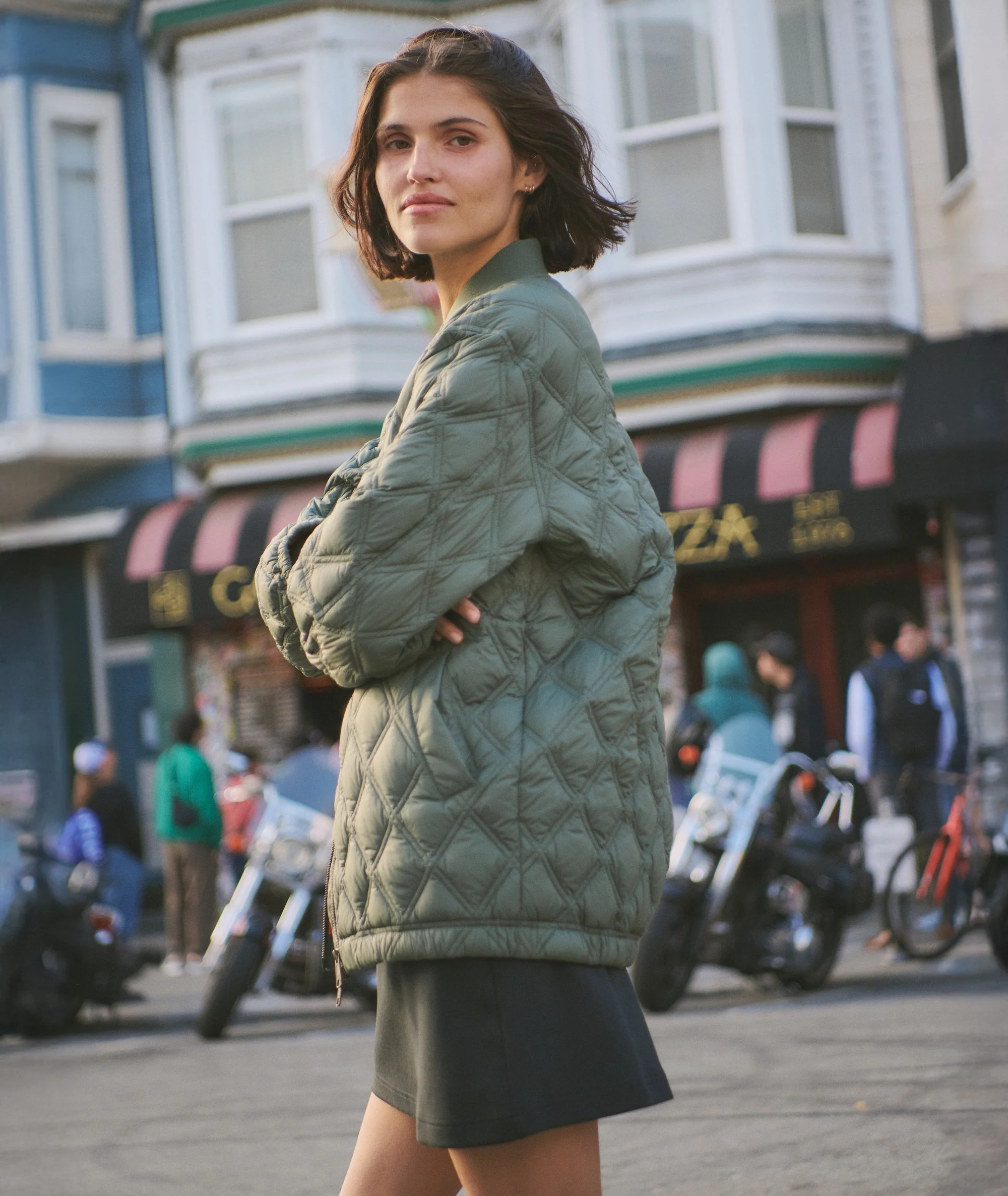 Marina Quilted Oversized Bomber - Image 3
