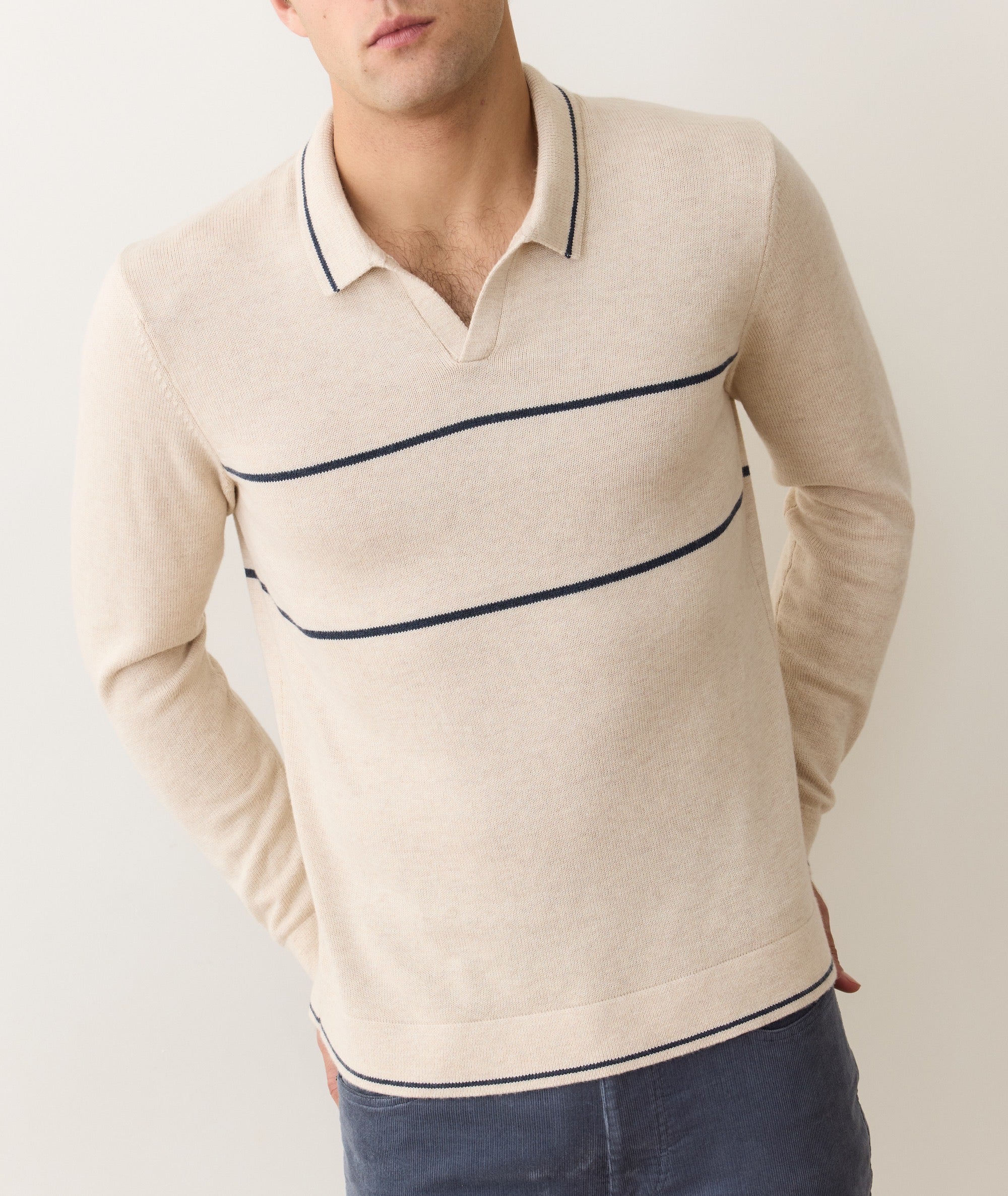 Liam Long Sleeve Sweater Polo - Image 4