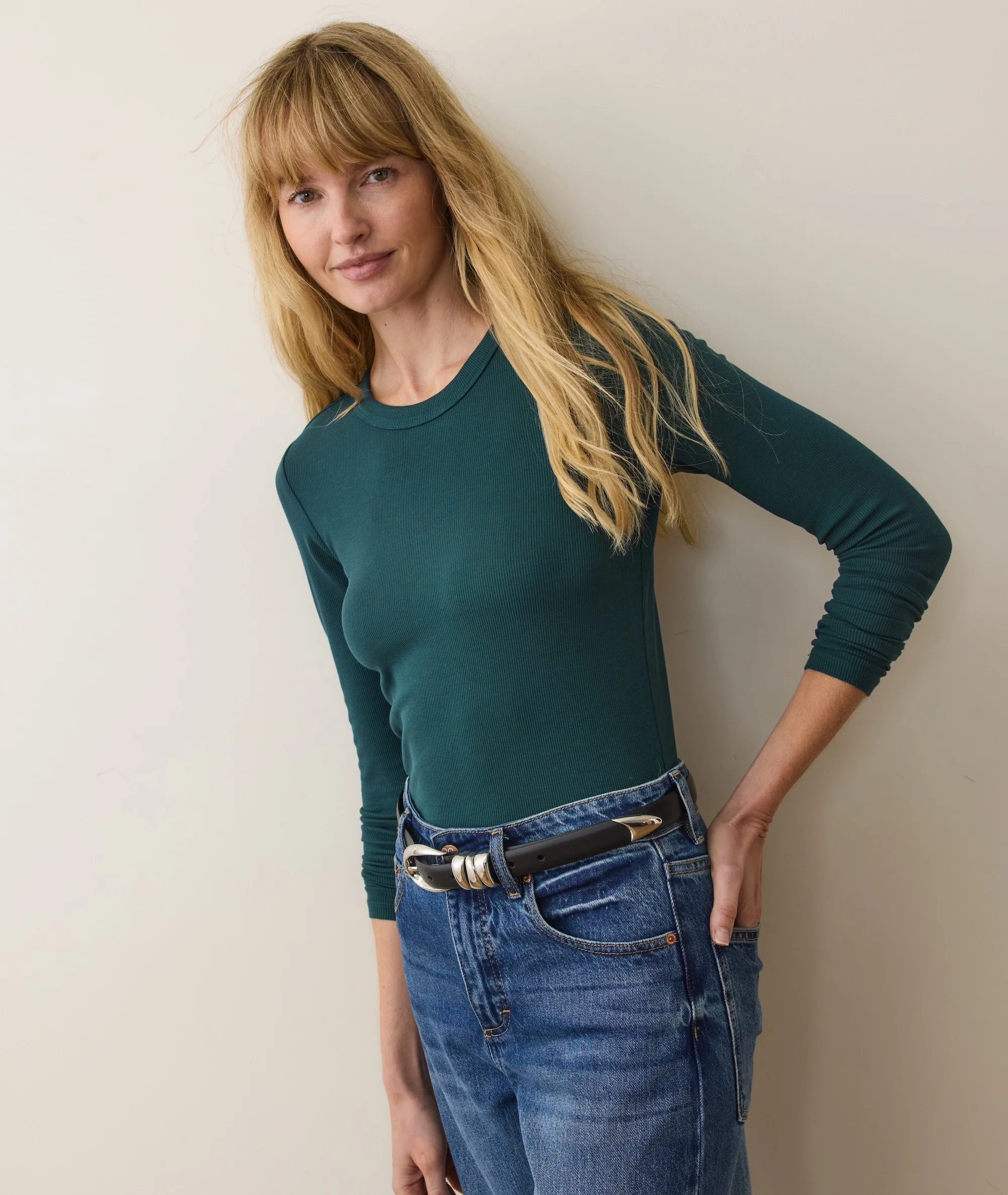 Lexi Rib Sun-In Long Sleeve Crew Tee - Image 2
