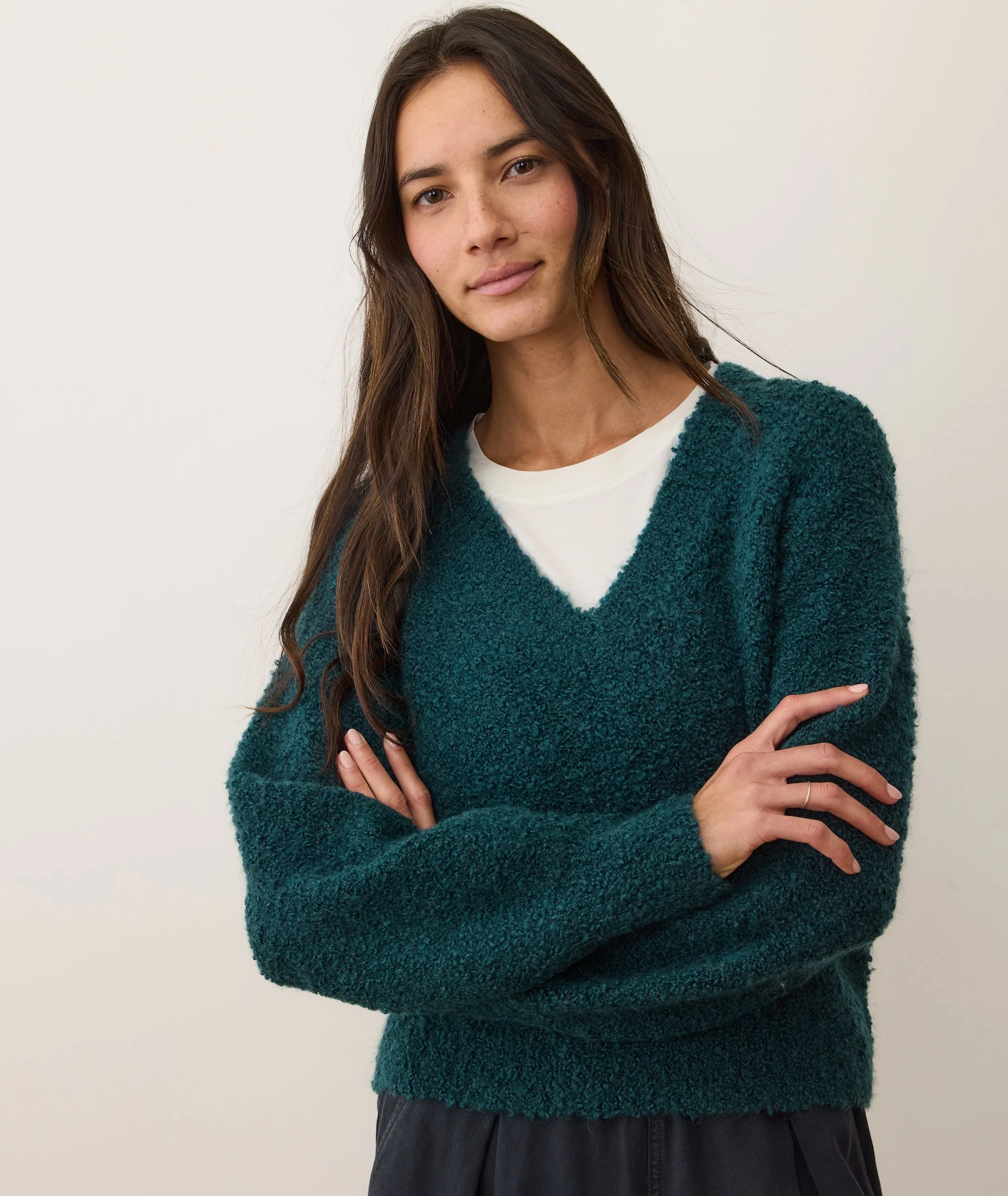 Elena Bouclé V-Neck Sweater