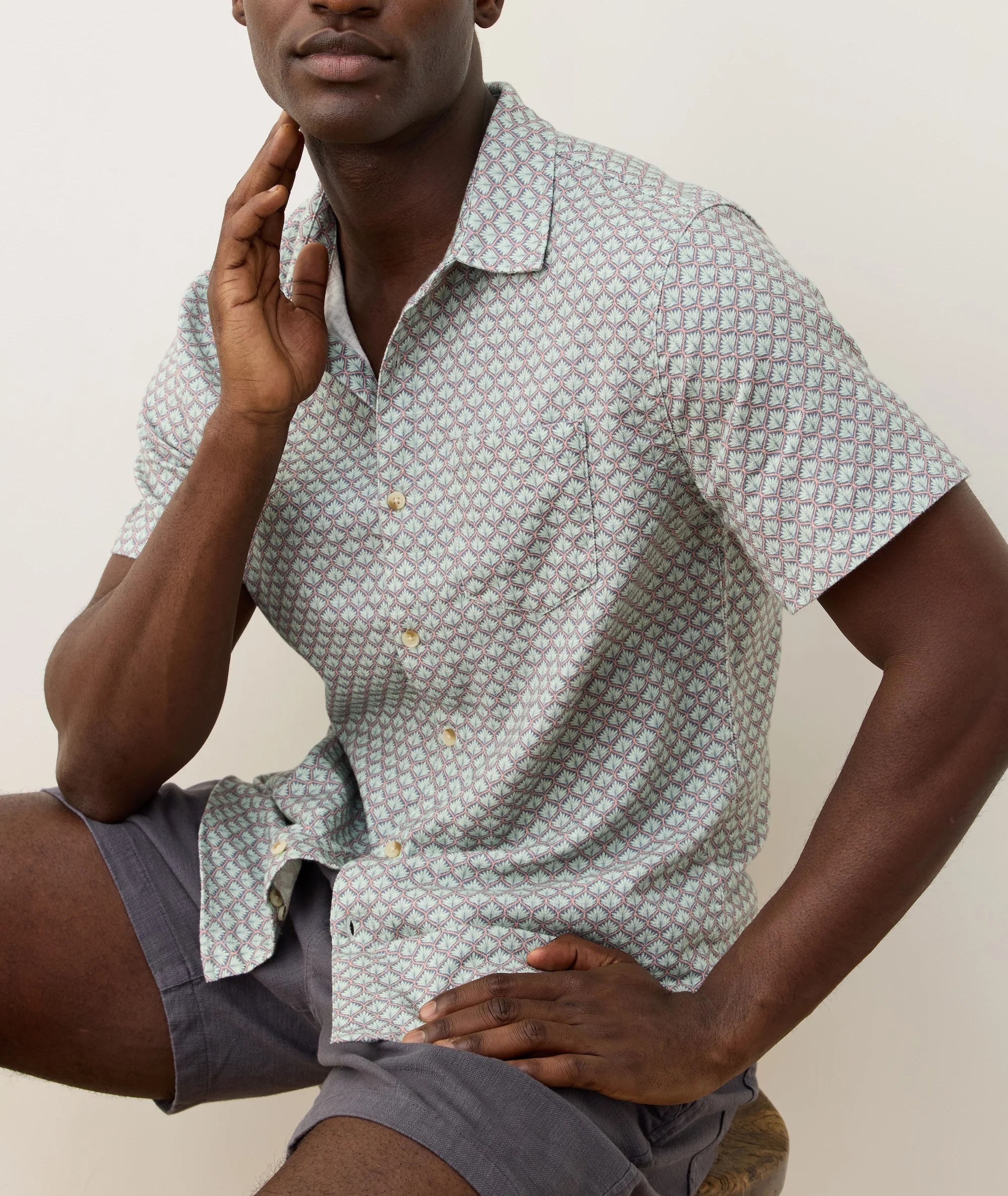 Stretch Selvage Short Sleeve Shirt - Image 2
