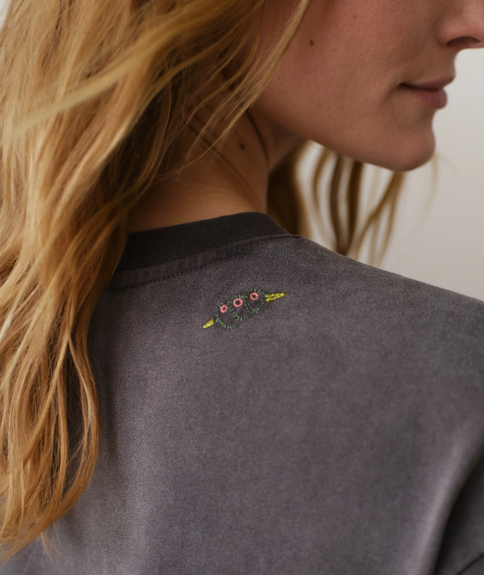 Luxe Sueded Oversized Crew Tee - Image 4