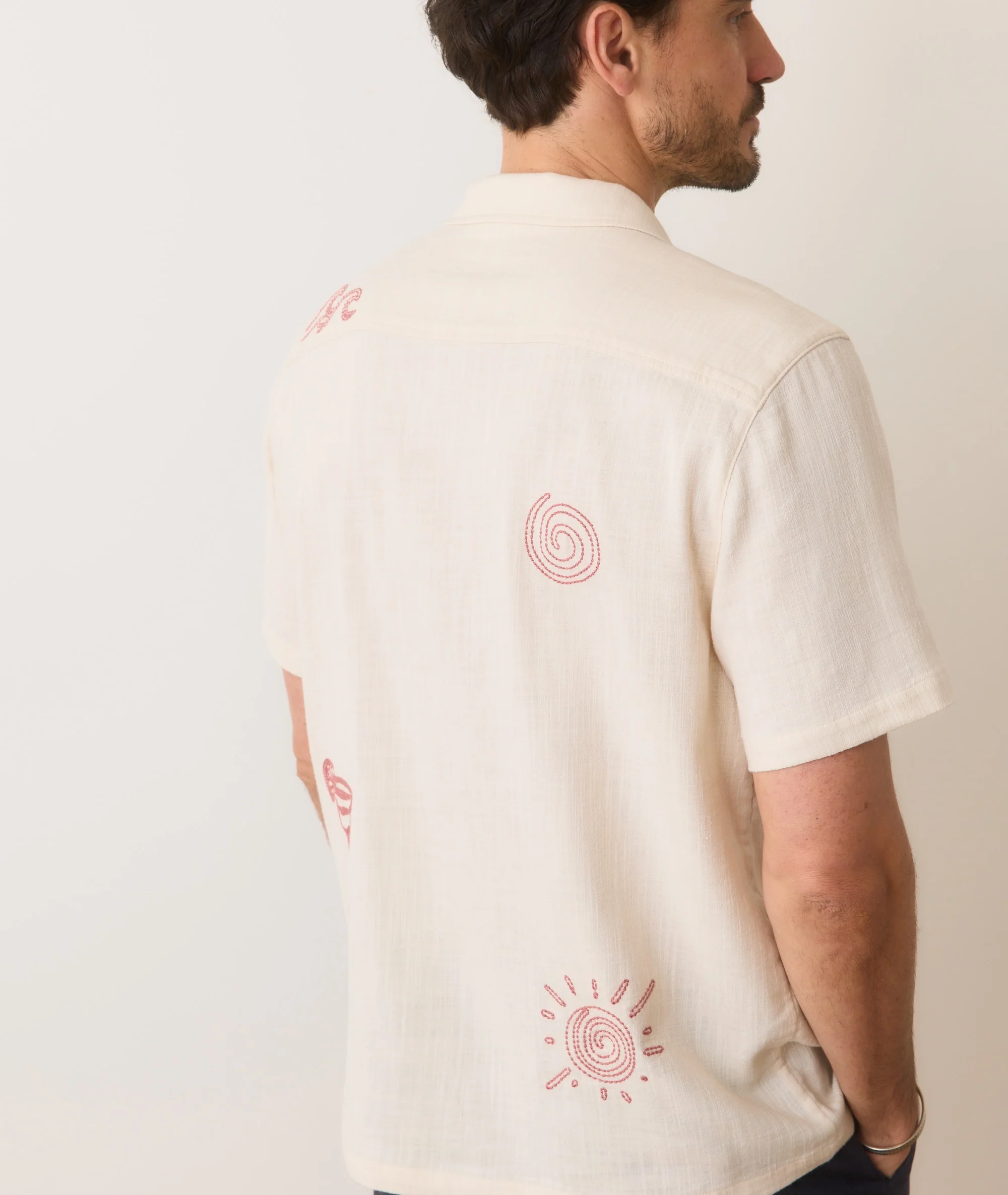 Stretch Selvage Embroidered Resort Shirt - Image 6
